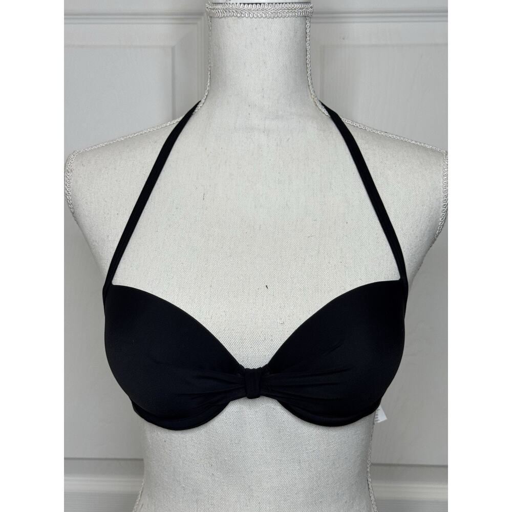 Cupshe One Piece Swimsuit Bikini Top Size XS Black Underwire Halter